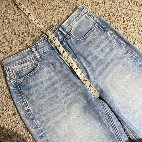 American Eagle Light Wash High Waist Distressed Stretch Jeans Womens Size 4 - Picture 6 of 7
